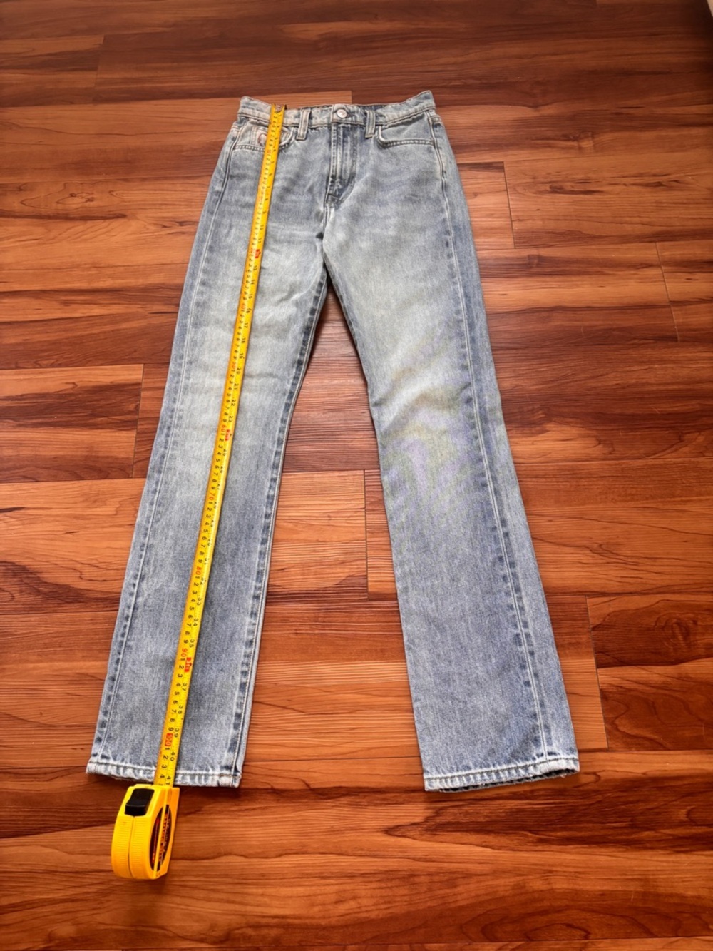 7 For All Mankind Light Blue Straight Leg Jeans - Picture 6 of 9